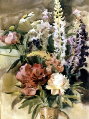 «Цветы». Бумага, акварель. 80(?)-е годы.