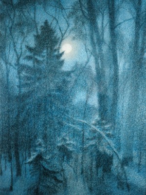 «Лунная ночь». Цветной карандаш. 90-е годы