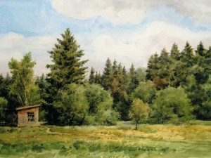 «Лесная поляна». Бумага, акварель. 2011 г.