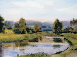 «Река Руза». Бумага, акварель. 2011 г.