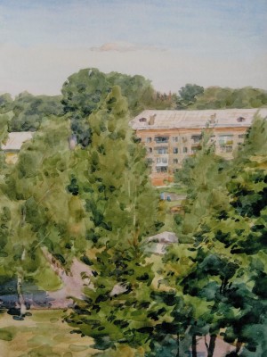 «Вечерний мотив» Бумага, акварель. 2011 г.