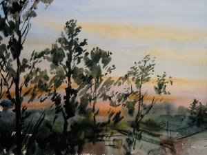 «Закат». Бумага, акварель. 2012 г.