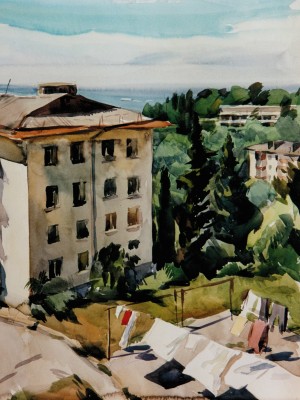 «Сочинский мотив» Бумага, акварель.