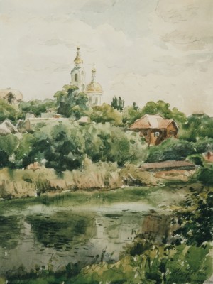 «Храм в Ростове-на-Дону». Бумага, акварель. 2004 г.