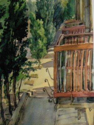 «Ростовская улица». Бумага, акварель.