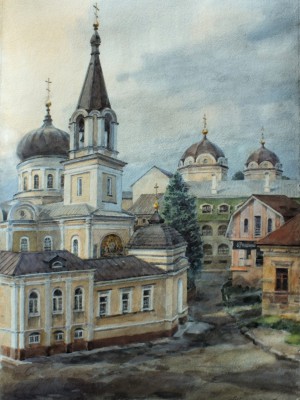 «Петропавловский собор», Симферополь. Бумага, акварель. 2018 г.
