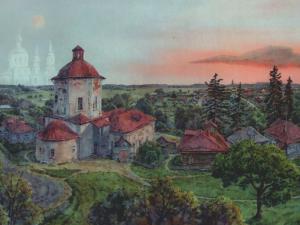 «Село Красное, XX век». Бумага, акварель. 2013 г.