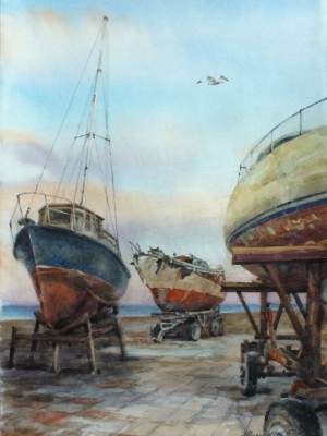 «Старый аквапорт в Евпатории». Бумага, акварель. 2018 г.