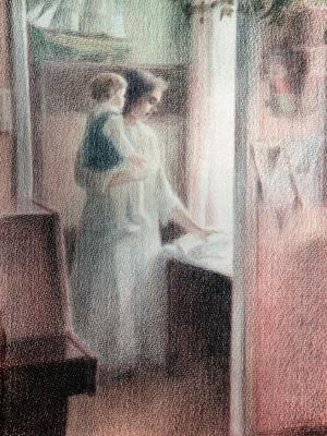 «Утро». Бумага, цветной карандаш. 1984 г.