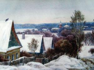 «Вдали село Былово». Бумага, акварель. 2010 г.