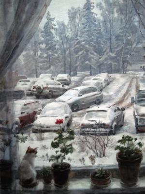 «Зимний Троицк». Бумага, акварель. 2012 г.